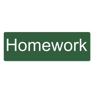 Магнитная карточка "Homework" (фон зелёный)
