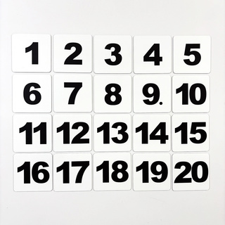 Набор магнитных карточек "Числа от 1 до 20" (фон белый)
